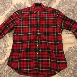 Ralph Lauren red and black plaid button-up shirt